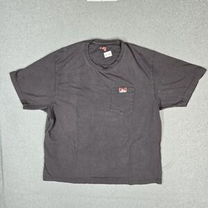 Ben Davis Men Shirt XL Charcoal Gray Logo Short Sleeve Pocket